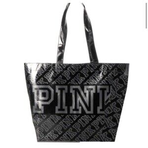 Victoria's Secret Pink Black REUSABLE TOTE Shopping BAG